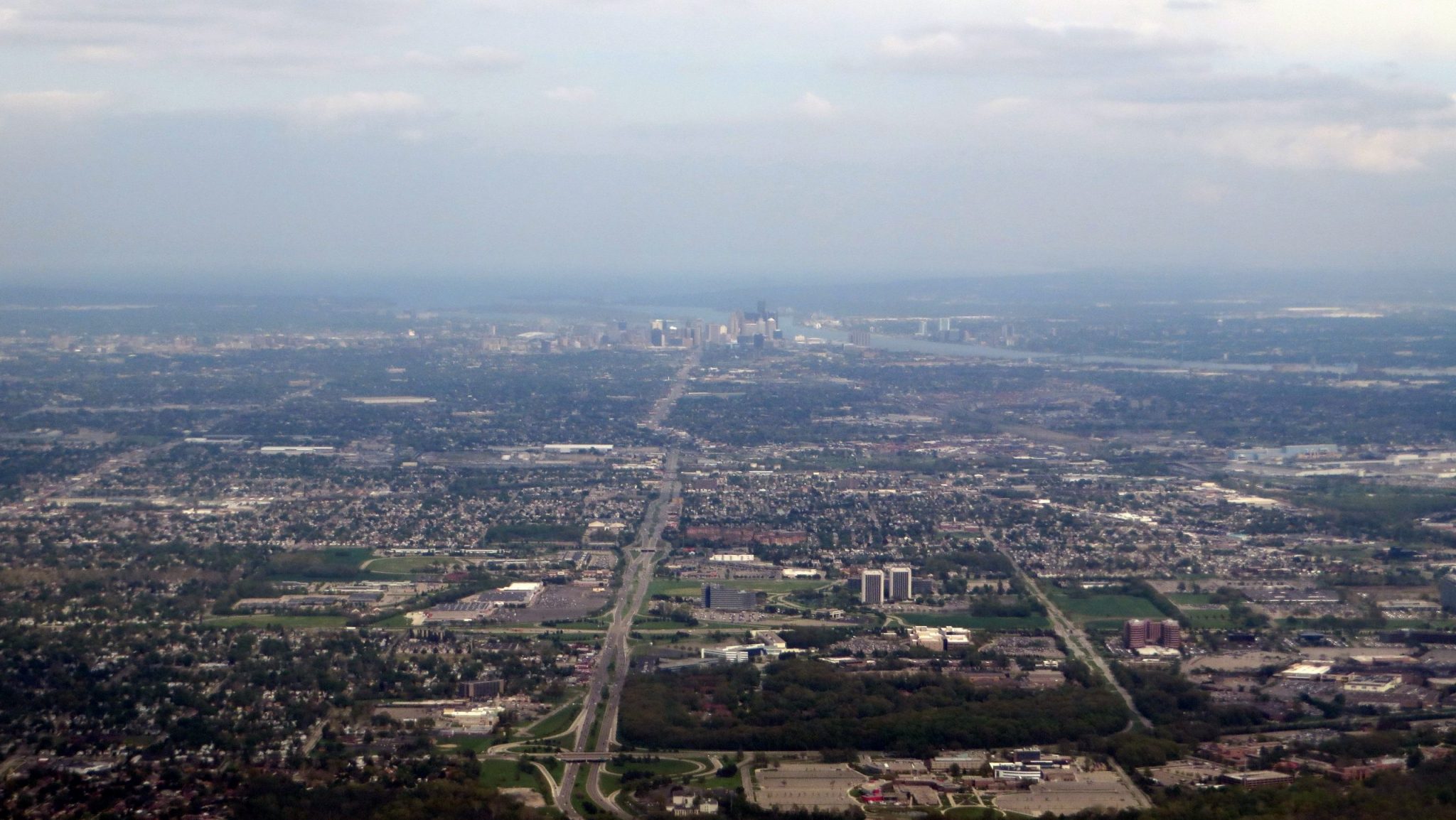 Aerial view of the Dearborn area.