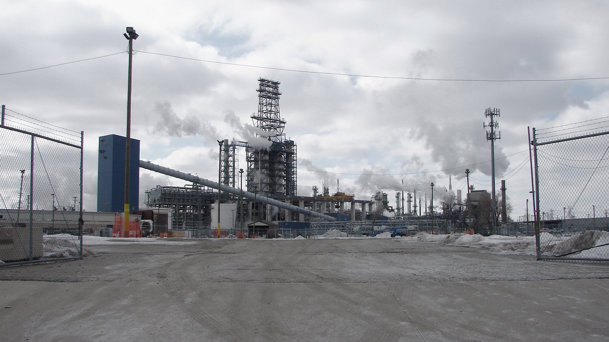 Marathon oil refinery in Detroit.