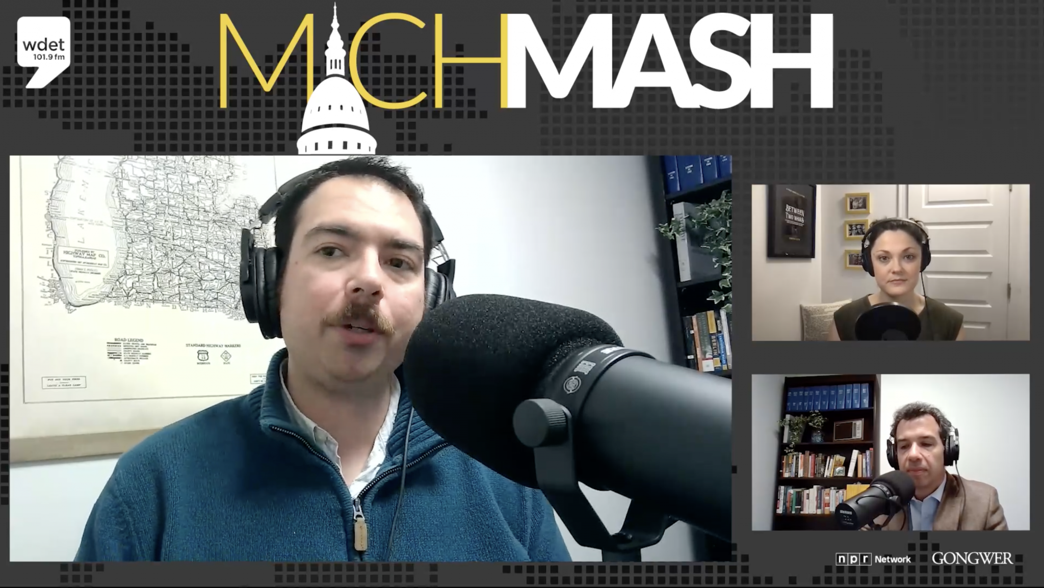 Gongwer's Ben Solis (left) joined "MichMash" host Cheyna Roth and Gongwer's Zach Gorchow to discuss the MIRC's proposed legislative maps for metro Detroit House districts.