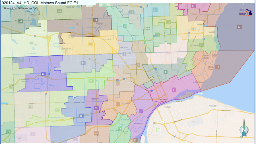 The Michigan Independent Citizens Redistricting Commission has submitted a proposed House district map, named Motown Sound FC E1, to the court for review.