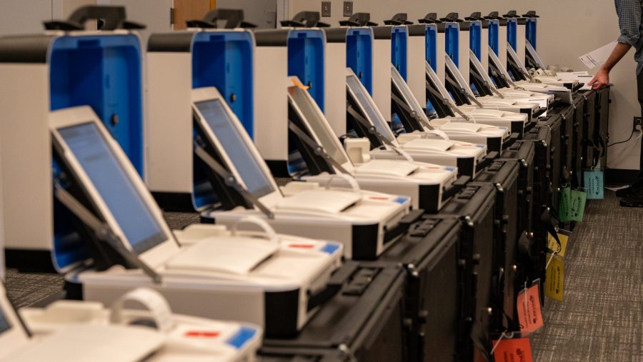 Voting tabulators in Oakland County.