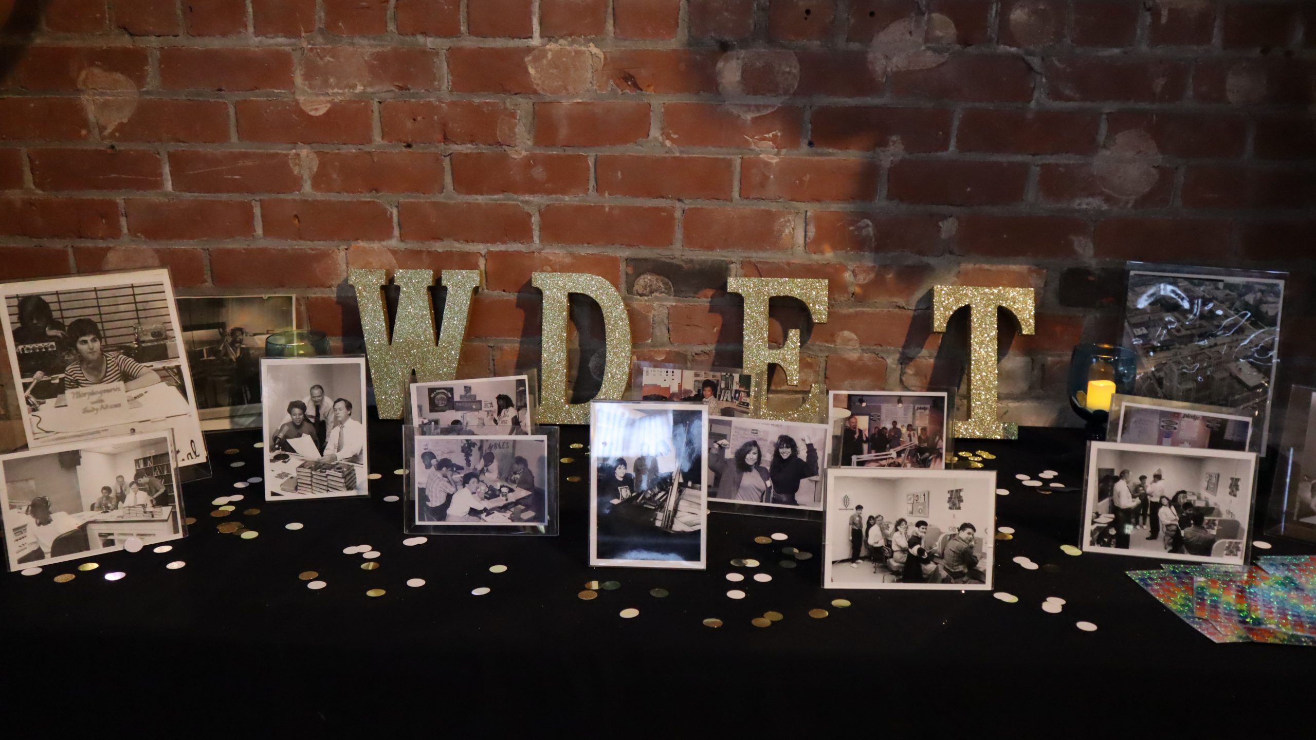 A display of photos from WDET.