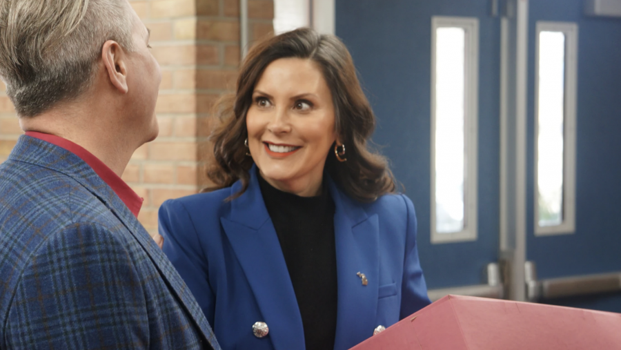 Gov. Gretchen Whitmer delivers donuts to election workers accepting early ballots for Michigan’s presidential primary.