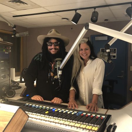 Ann Delisi (right) with Don Was at WDET's studios.