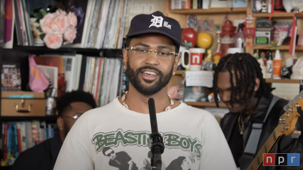 Big Sean performing at NPR's Tiny Desk Concert.