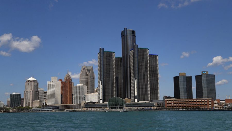FILE - The Detroit skyline is seen, May 12, 2020, in Detroit.