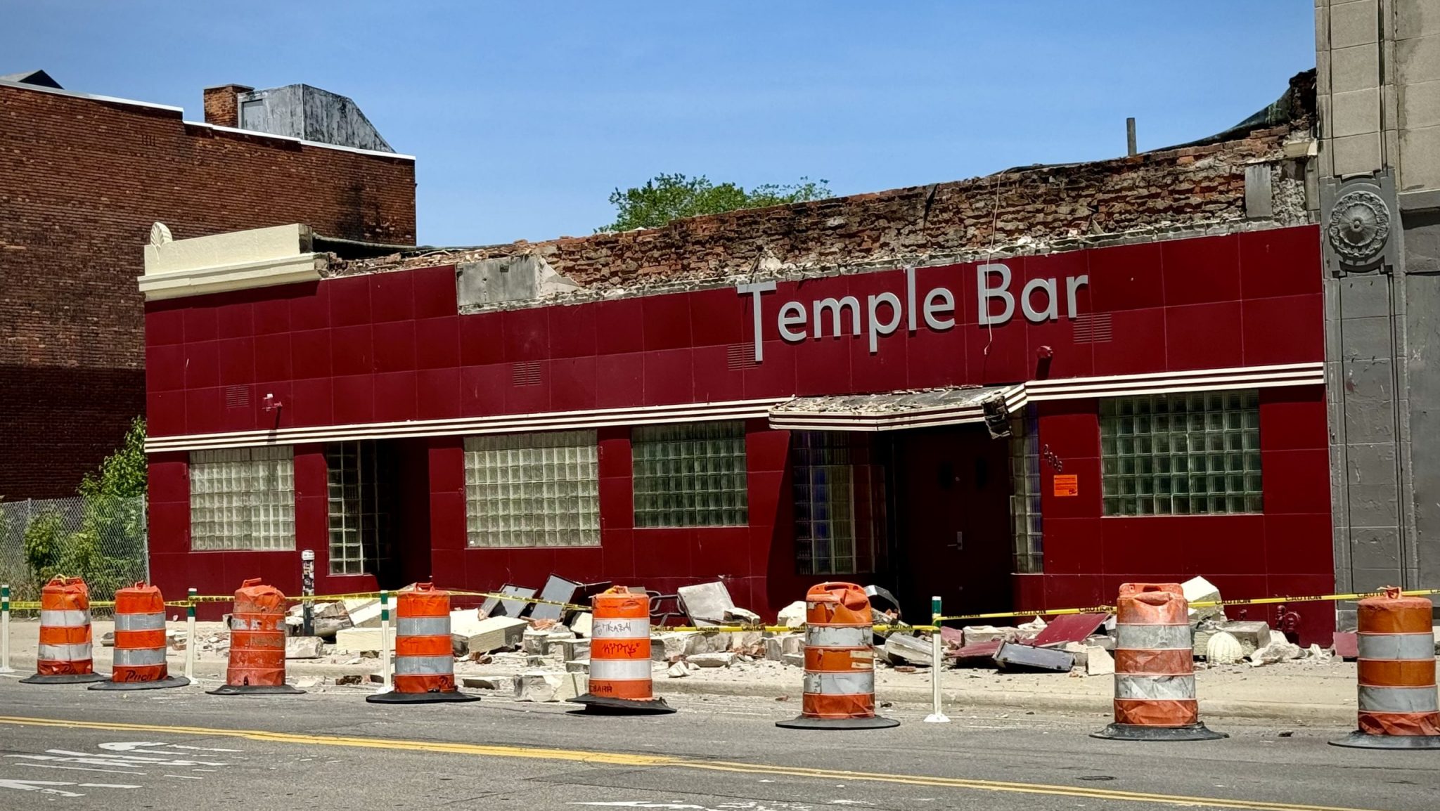 A portion of Detroit's historic Temple Bar collapsed on Friday, May 24, 2024, leading to a temporary closure of the establishment.