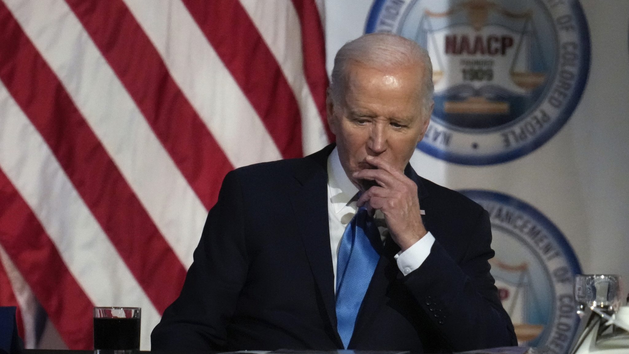 President Joe Biden appears at the NAACP Detroit branch Fight for Freedom Fund dinner in Detroit, Sunday, May 19, 2024.