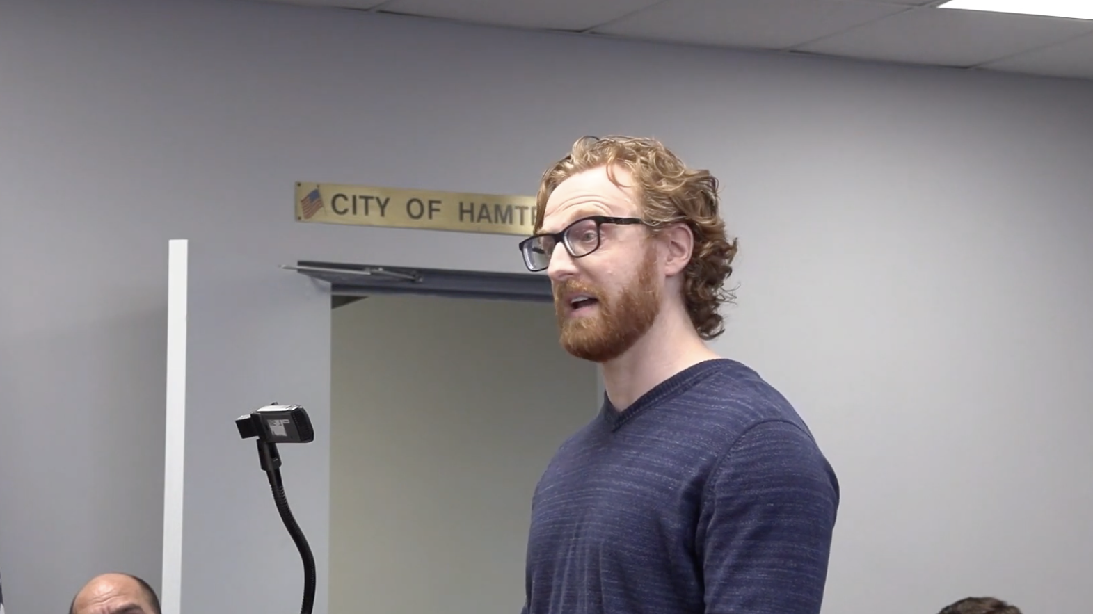 Matthew Clark from the Jewish Voices for Peace speaks to Hamtramck City Council members on why the BDS resolution should pass in the city.