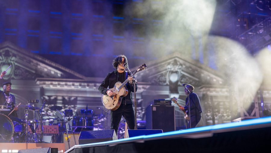 Jack White performs at the Michigan Central grand reopening concert on Thursday, June 6, 2024.