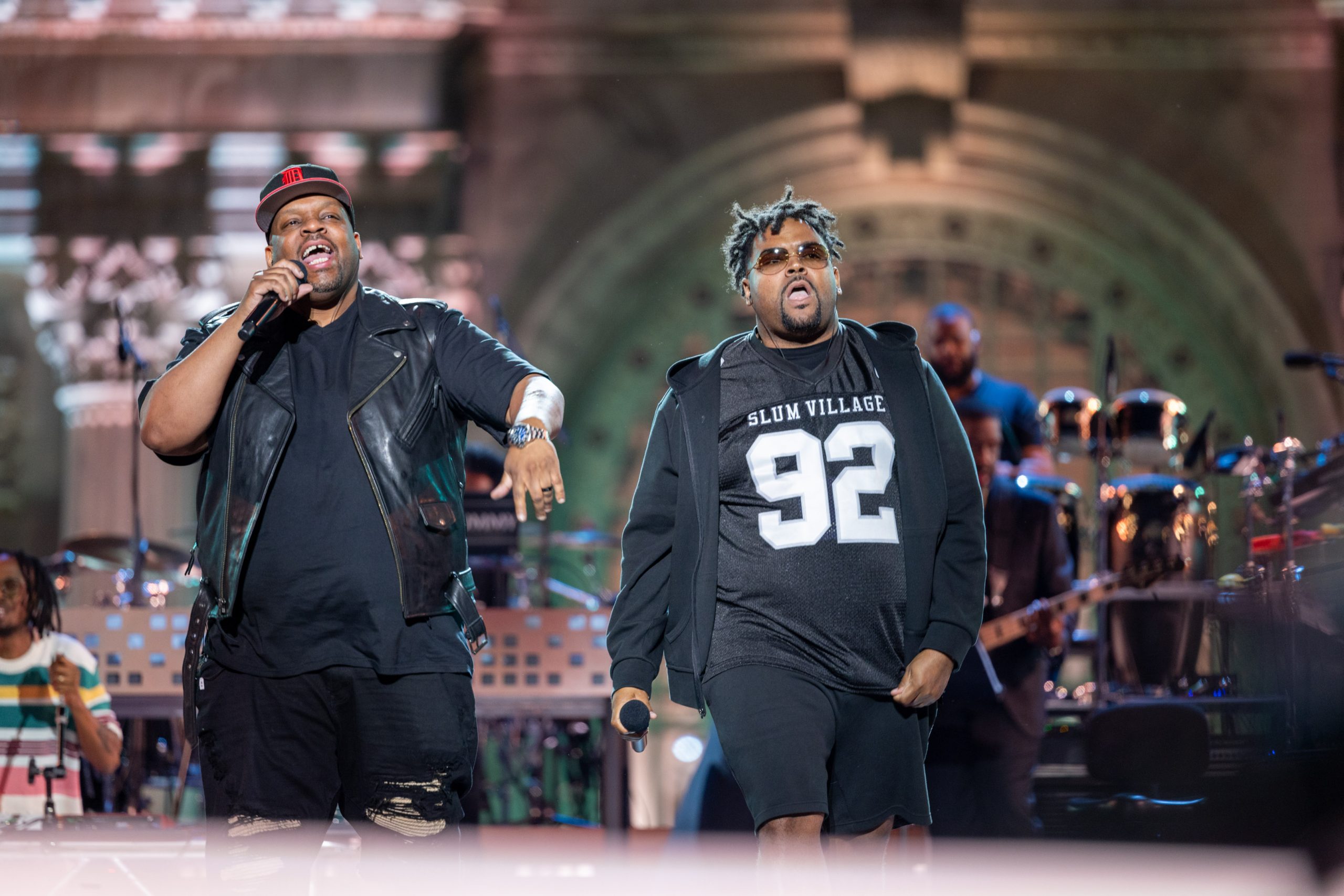 Slum Village performs at the Michigan Central grand reopening concert at Roosevelt Park on Thursday, June 6, 2024.