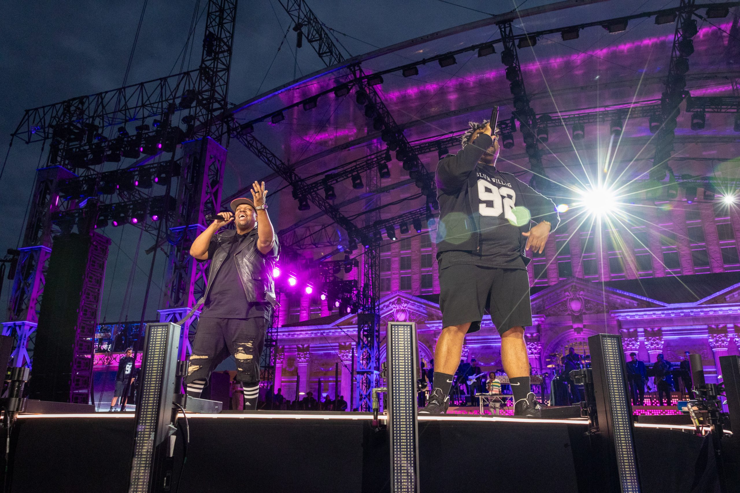 Slum Village performs at the Michigan Central grand reopening concert at Roosevelt Park on Thursday, June 6, 2024.