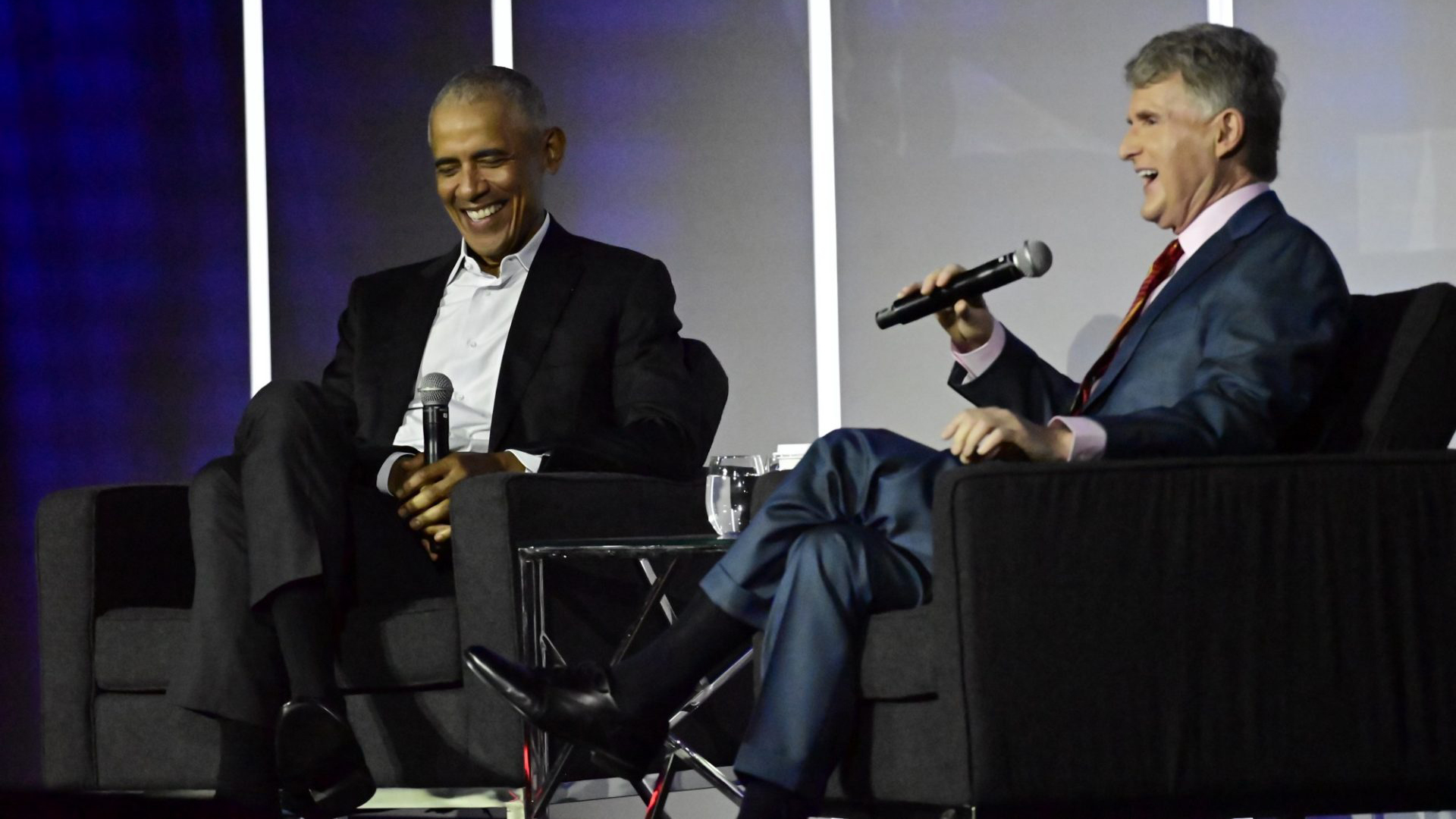 President Barack Obama participated in a fireside chat with Kresge CEO & President Rip Rapson as part of the foundation’s centennial celebration on June 11, 2024, in Detroit.