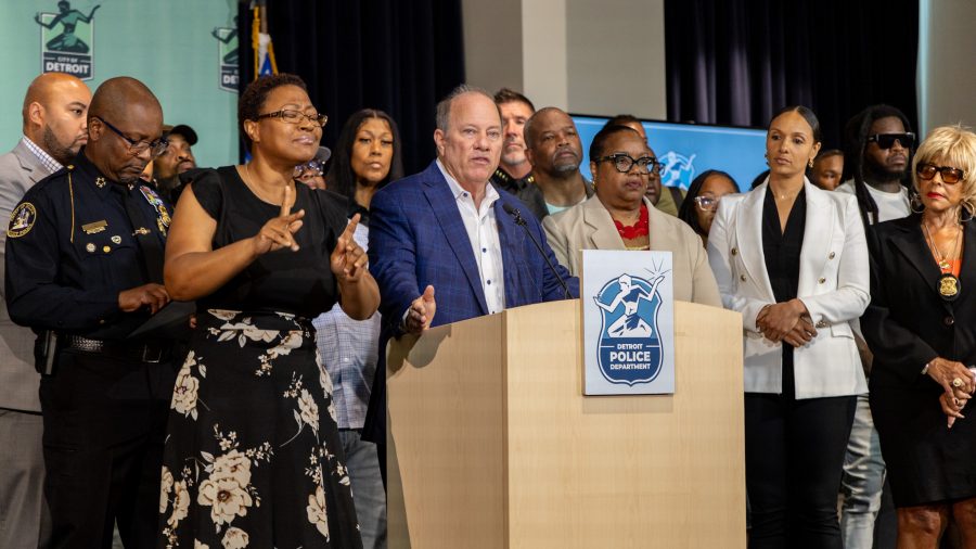 Mayor Mike Duggan announcing safety measures to regulate block parties in Detroit following the mass shooting on Sunday, July 7, 2024.