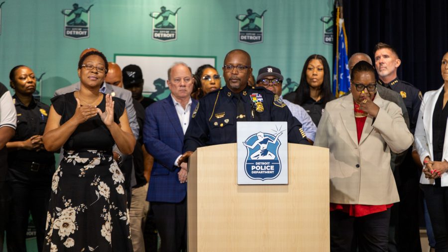 Police Chief James White speaks at a press conference following a mass shooting at a neighborhood block party on Sunday, July 7, 2024.
