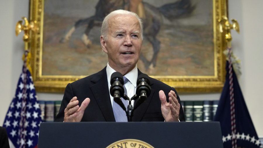 President Joe Biden speaks from the Roosevelt Room of the White House in Washington, Sunday, July 14, 2024, about the apparent assassination attempt of former President Donald Trump at a campaign rally in Pennsylvania.