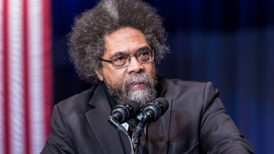 Dr. Cornel West appears at a Bernie Sanders event on Martin Luther King Jr. Day in Birmingham, Ala., in January 2016.
