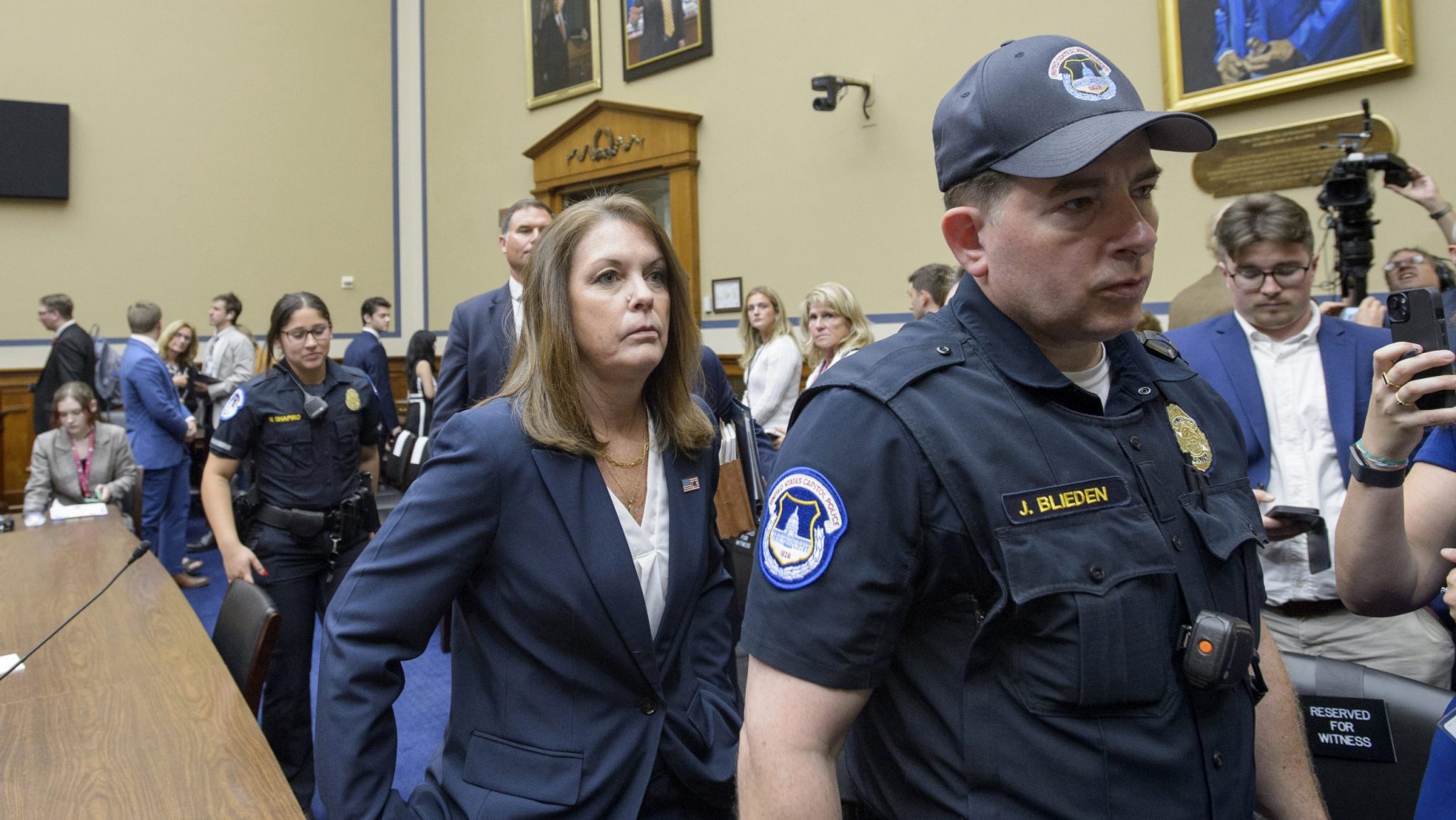 Kimberly Cheatle, Director, U.S. Secret Service, departs after testifying during a House Committee on Oversight and Accountability hearing on Oversight of the U.S. Secret Service and the Attempted Assassination of President Donald J. Trump, on Capitol Hill, Monday, July 22, 2024, in Washington.