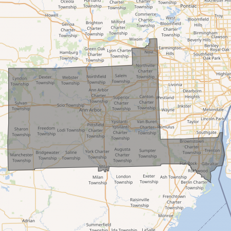 A map of Michigan's 6th Congressional District.