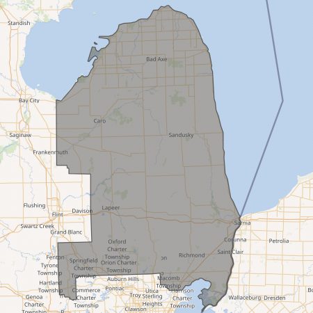 A map of Michigan's 9th Congressional District.