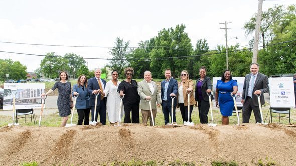 City officials broke ground on the new Preserve on Ash development in North Corktown on Thursday, July 25, 2024.