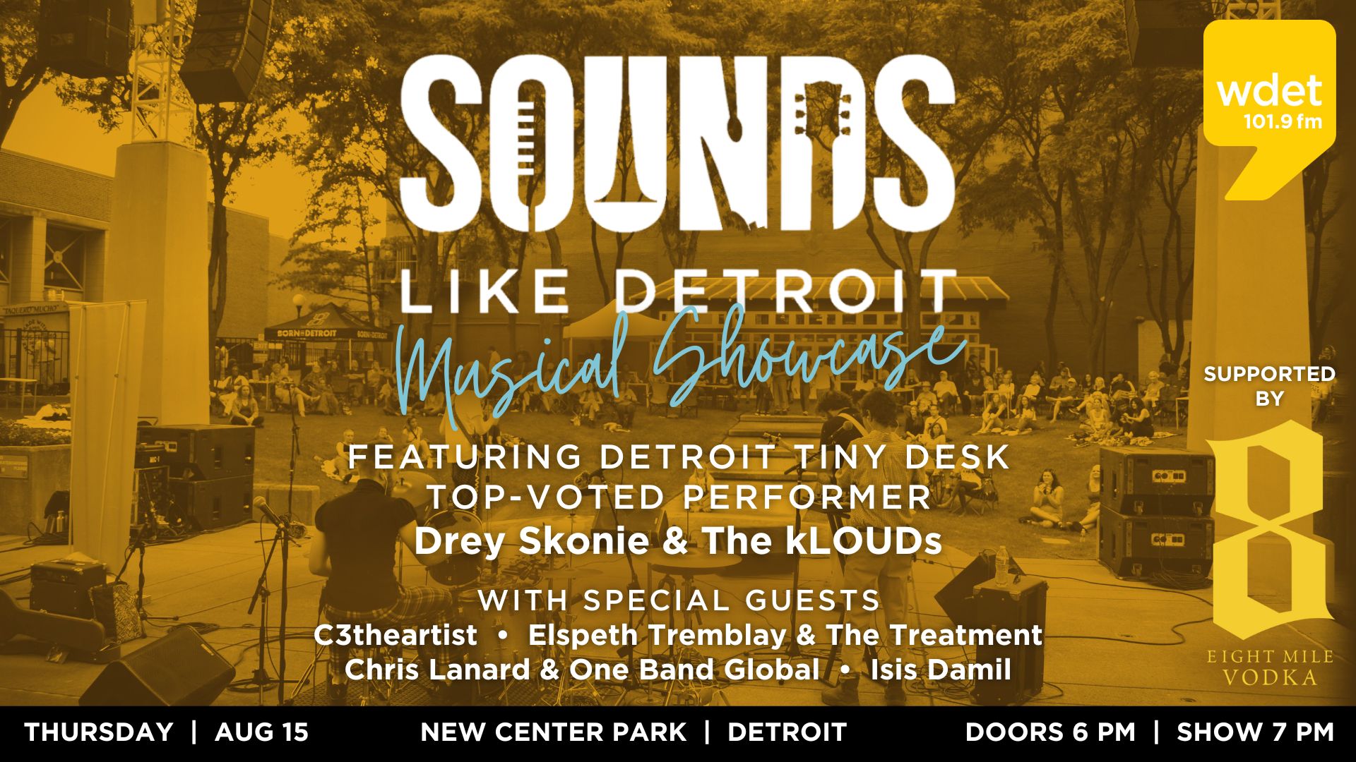 Sounds Like Detroit musical showcase, August 15 at New Center Park