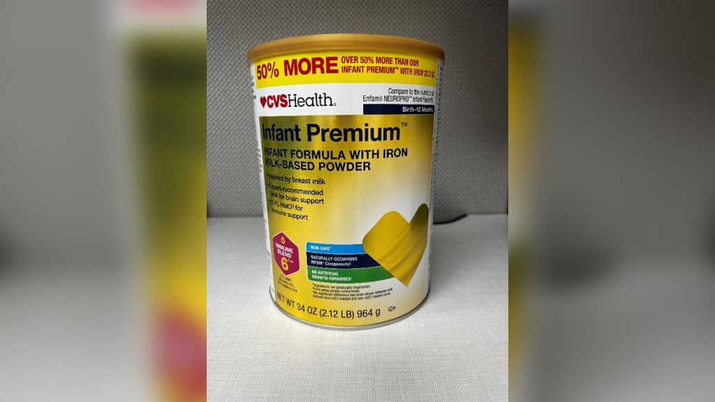 Consumers who've purchased CVS baby formula manufactured by Perrigo Company should check for UPC number 050428318034 as part of a voluntary recall by the pharmaceutical giant.