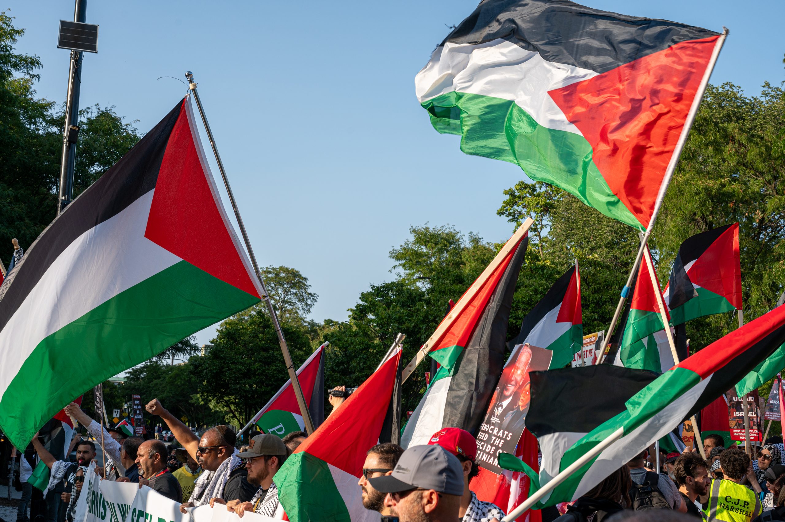 Thousands of Pro-Palestinian demonstrators gathered outside the Democratic National Convention in Chicago this week to protest the party's continued support of Israel's military campaign in Gaza.