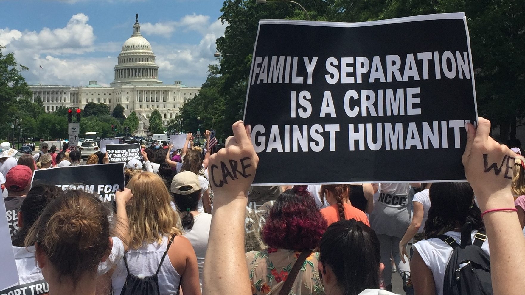Protesters rally against U.S. Immigration and Customs Enforcement in Washington D.C.