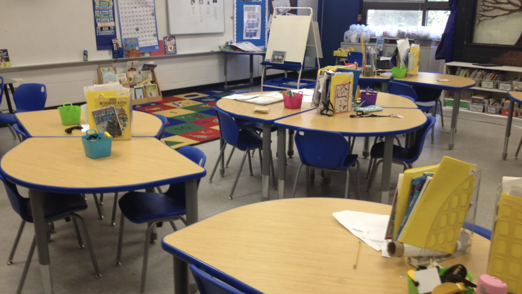 Ann Arbor Public Schools empty classroom.