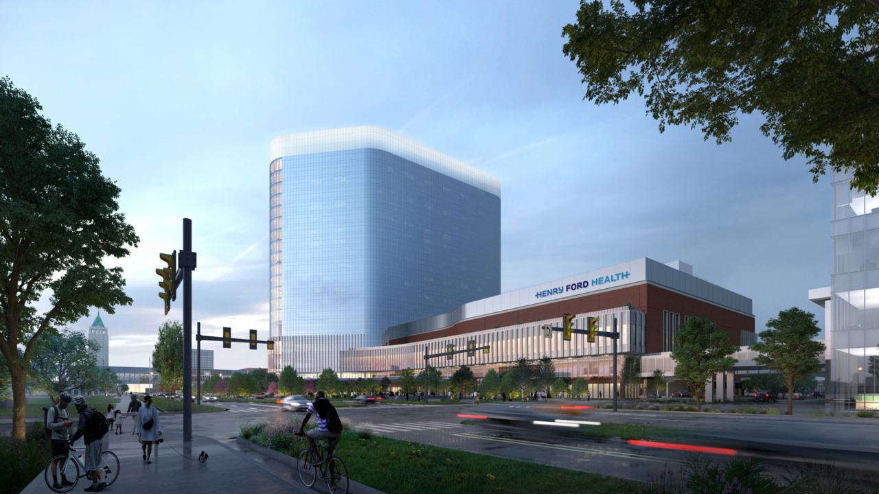 A rendering of Henry Ford Hospital's Detroit campus expansion.