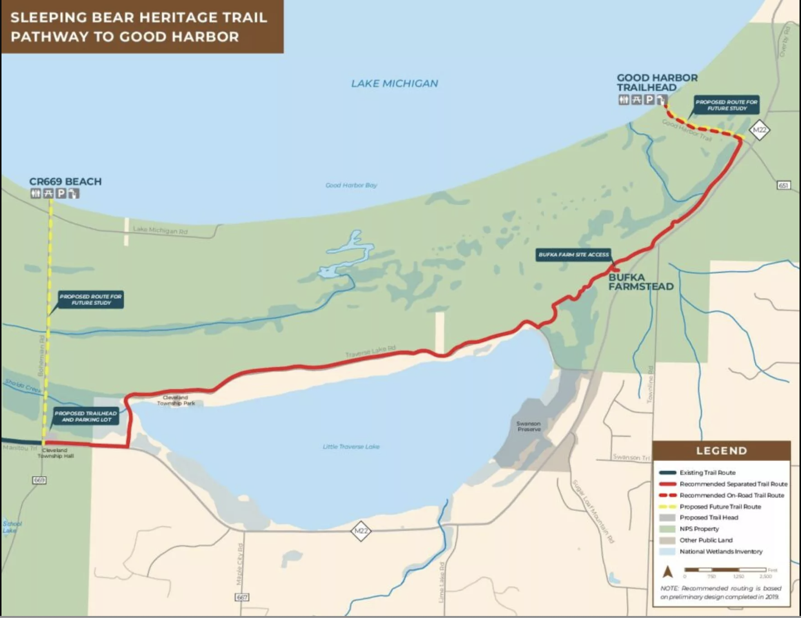 Segment 9 will complete the Sleeping Bear Heritage Trail and connect trail users to the northernmost parts of the National Lakeshore.