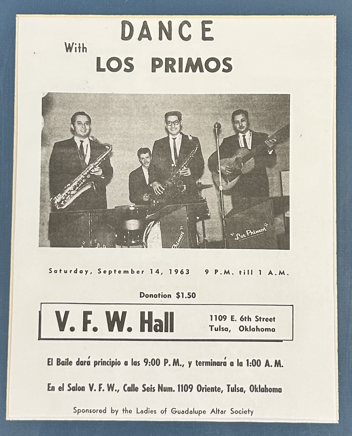 Poster promoting a Los Primos show from 1963