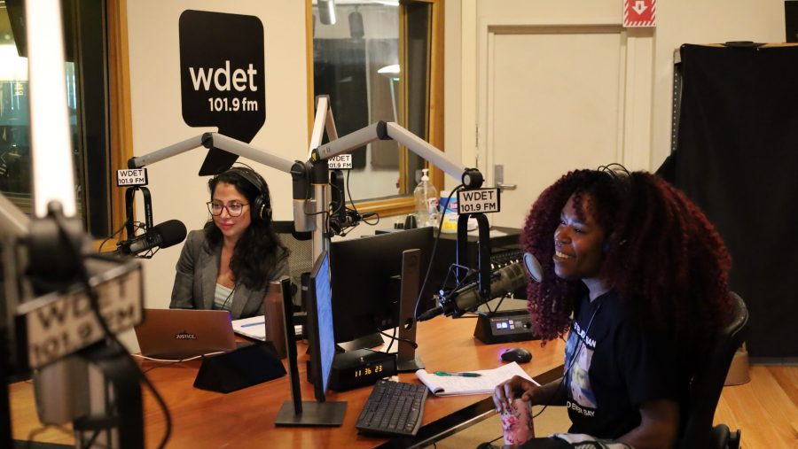 Tia Graham and Robyn Vincent at WDET Studios.