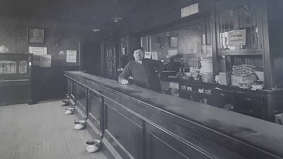 The oldest known picture inside of the Two Way Inn, taken in the early 1900s.