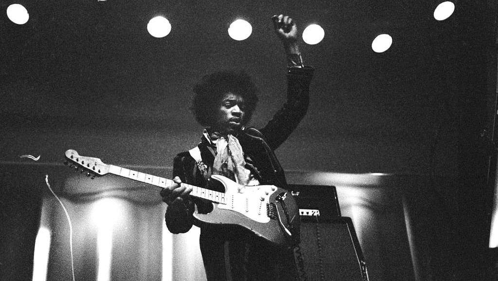 The Jimi Hendrix Experience performing at the Culture House in Helsinki, 1967.