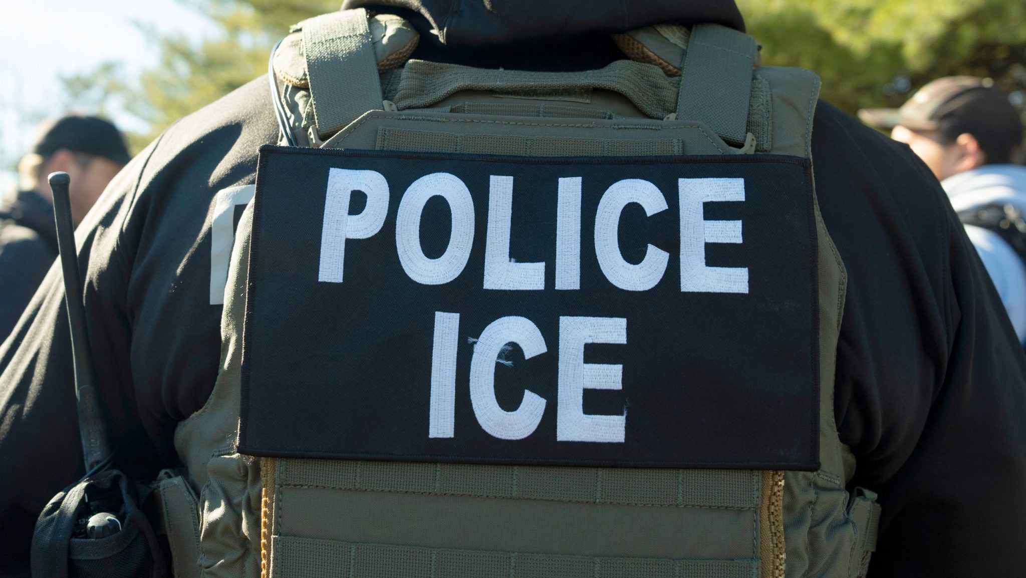 FILE - A U.S. Immigration and Customs Enforcement officer listens during a briefing, Monday, Jan. 27, 2025, in Silver Spring, Md.
