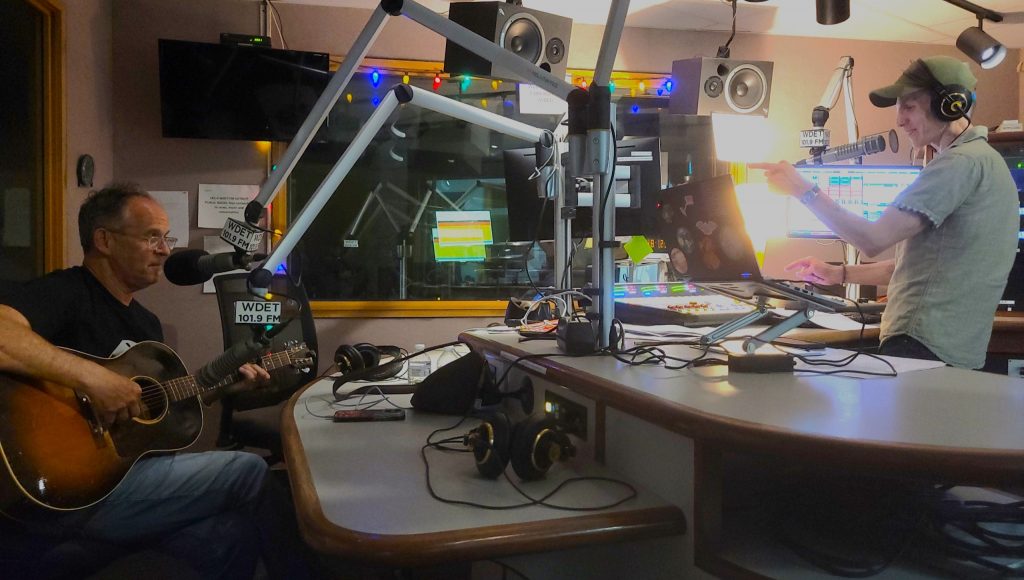 Detroit-based songwriter Mike Ward (left) joins Jeff Milo on MI Local at WDET Studios, July 22, 2025.