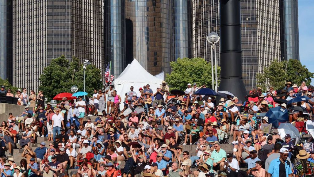 A crowd gathers at the Detroit Jazz Festival 2024