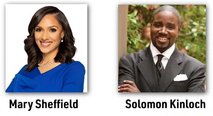 Headshots of mayoral candidates Mary Sheffield and Solomon Kinloch