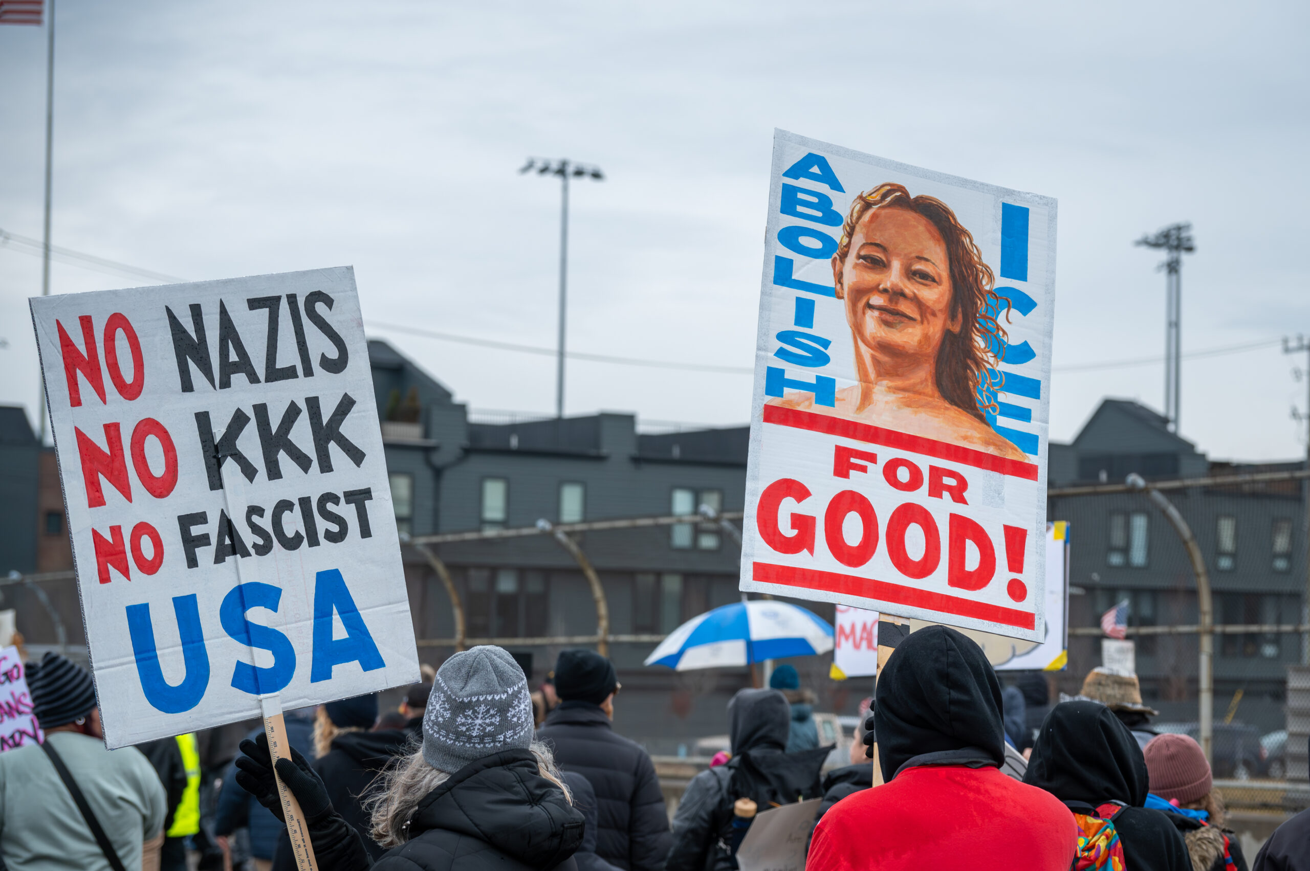 Police redirect protesters during presidential visit to Detroit